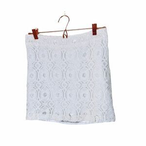 EUC Kensie White Boho Lace Mini Skirt 6